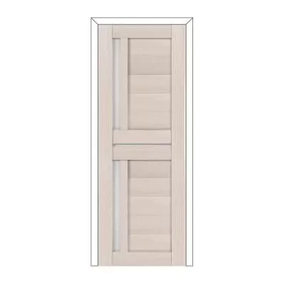Полотно дверное Олови Орегон 600х2000 Дуб Белый экошпон, стекло,  б/п б/ф