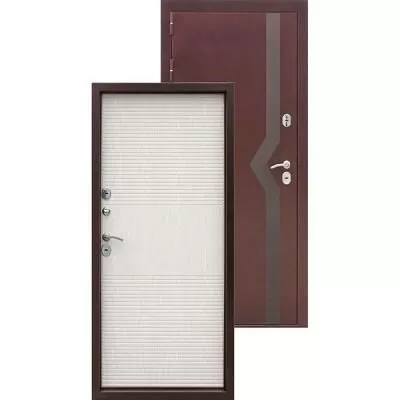 Входная дверь ISOTERMA 10 см. медный антик беленый дуб