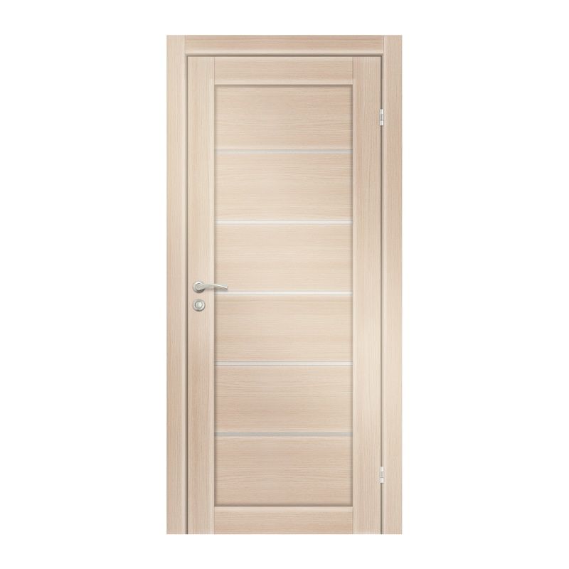 Полотно дверное Olovi Канзас, со стеклом, беленый дуб, б/п, б/ф (900х2000х35 мм), цена р. за шт.
