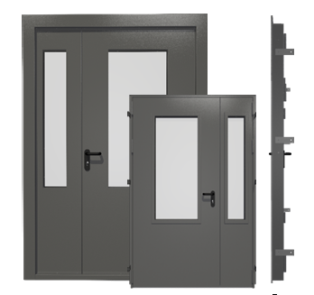 Двупольные Двери Гладиум EI60 со стеклом до 25% внутреннего открывания