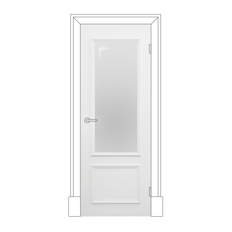 Полотно дверное Олови 925х2040 Петербургские двери 2 белое М10, стекло, цена р. за шт.