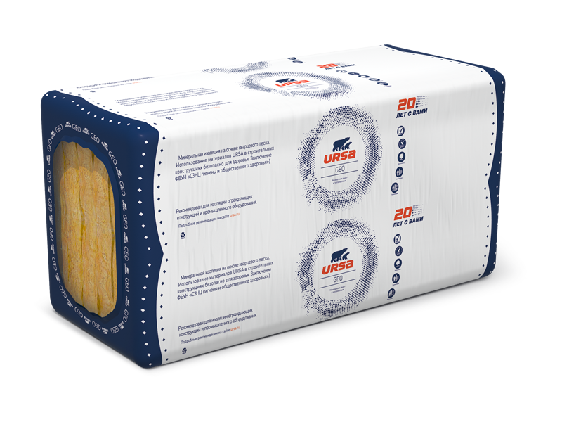Утеплитель Ursa Geo П-60 1250x600x20мм Утеплитель Ursa Geo П-60 1250x600x20мм