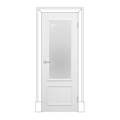 Полотно дверное Олови 825х2040 Петербургские двери 2 белое М9, стекло