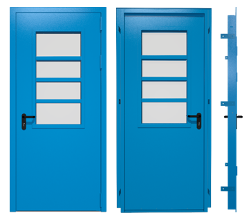 Двери Гладиум EIS60 с остеклением и ламелями