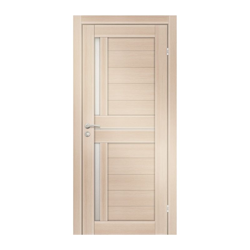 Полотно дверное Olovi, Орегон, стекло 900х2000х35 мм, бел. дуб, б/п, б/ф, цена р. за шт.