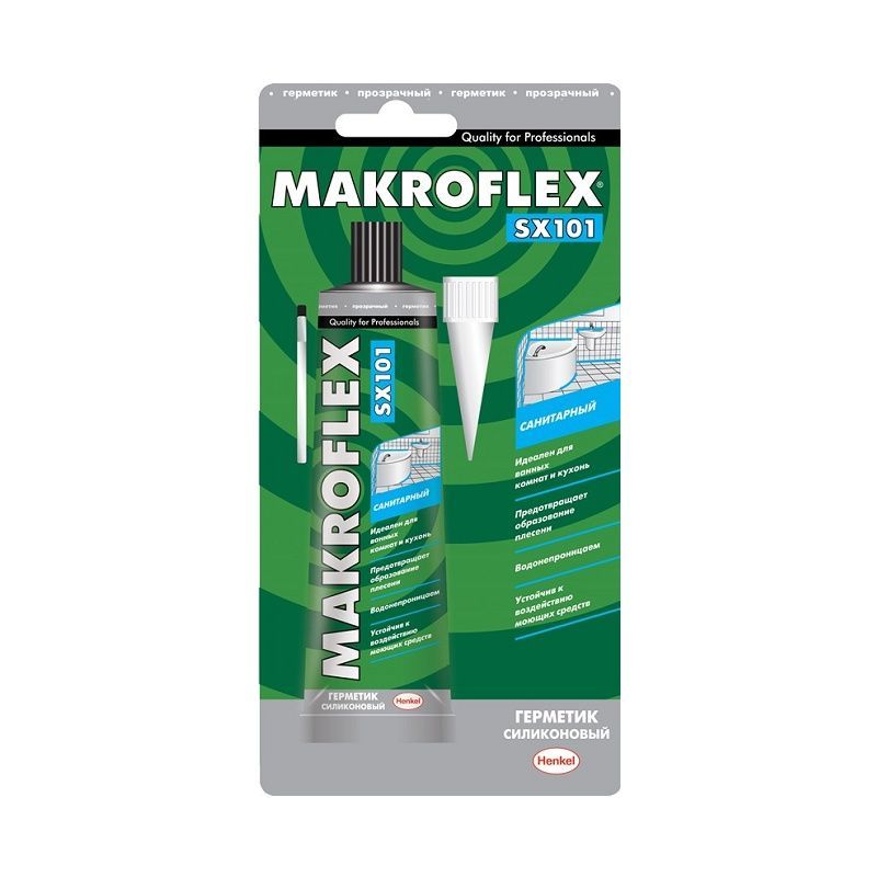Герметик силиконовый Makroflex SX101 санитарный, бесцветный (85 мл)