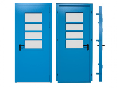 Двери Гладиум технические нестандартные с остеклением и ламелями