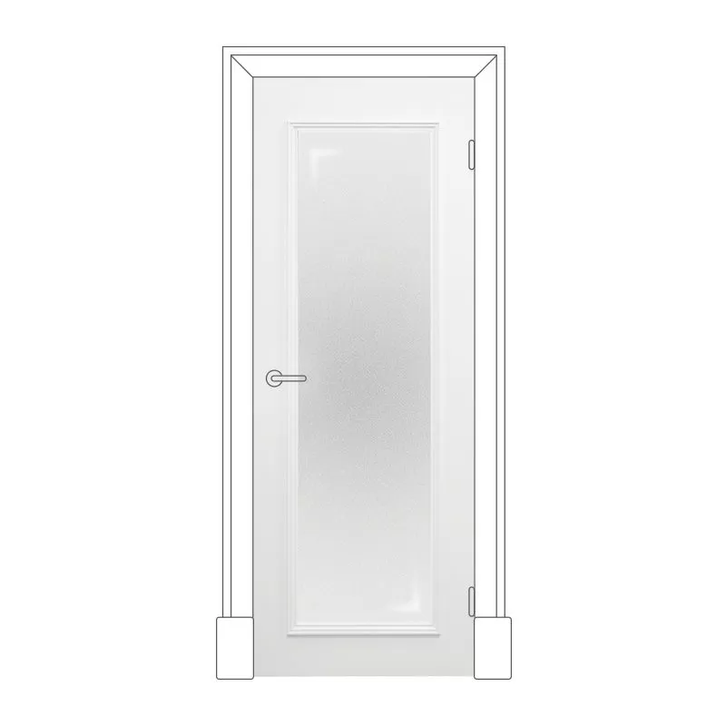 Полотно дверное Олови 725х2040 Петербургские двери 1 белое М8, стекло, цена р. за шт.