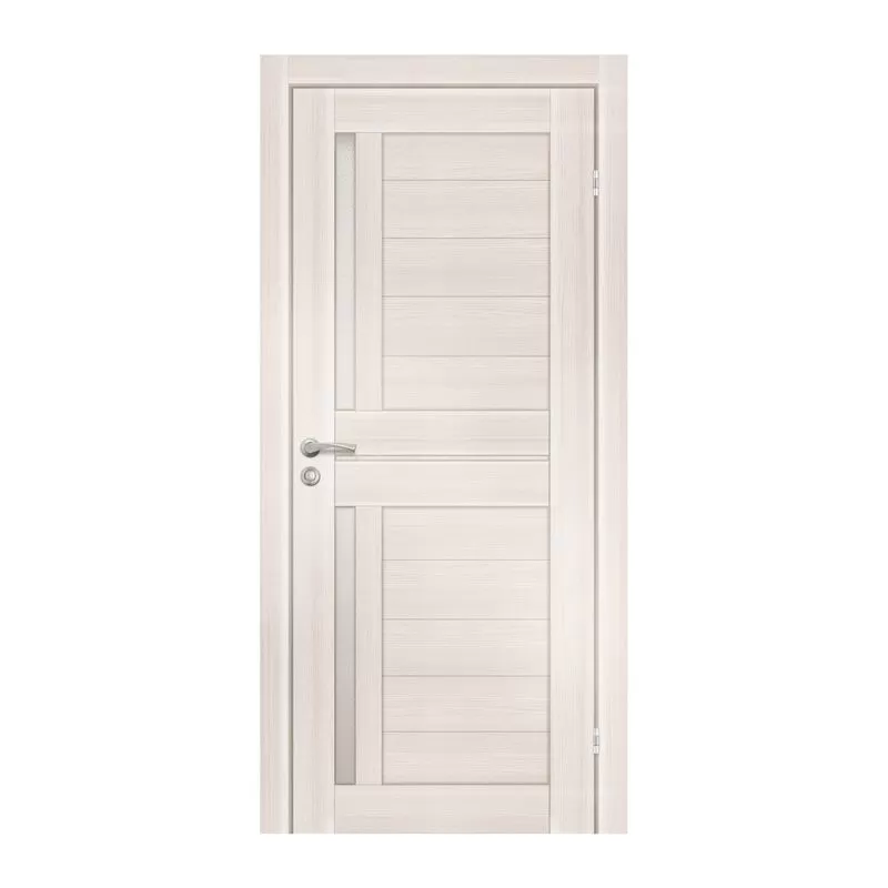 Полотно дверное Olovi Орегон, со стеклом, дуб белый, б/п, б/ф (700х2000х35 мм), цена р. за шт.