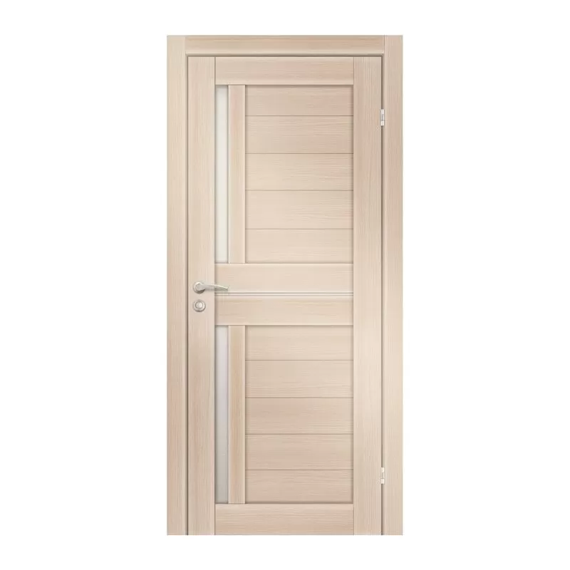 Полотно дверное Olovi Орегон, со стеклом, беленый дуб, б/п, б/ф (800х2000х35 мм), цена р. за шт.