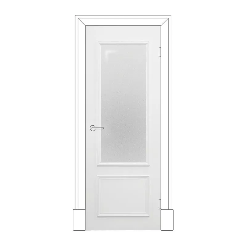 Полотно дверное Олови 625х2040 Петербургские двери 2 белое М7, стекло, цена р. за шт.