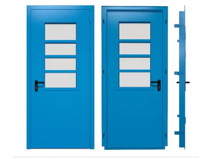 Двери Гладиум технические нестандартные с остеклением и ламелями, цена 