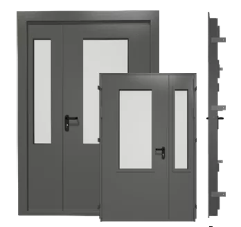 Двупольные Двери Гладиум EI60 со стеклом до 25% внутреннего открывания, цена 