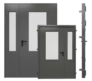 Двупольные Двери Гладиум EI60 со стеклом до 25% без наличника, цена 