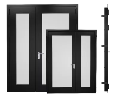 Двери Гладиум технические Двупольные Двери Гладиум со стеклом свыше 25%