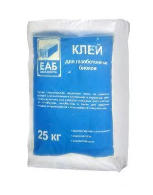 Клей для газобетона ЕвроАэроБетон (25кг) Клей для газобетона ЕвроАэроБетон (25кг)