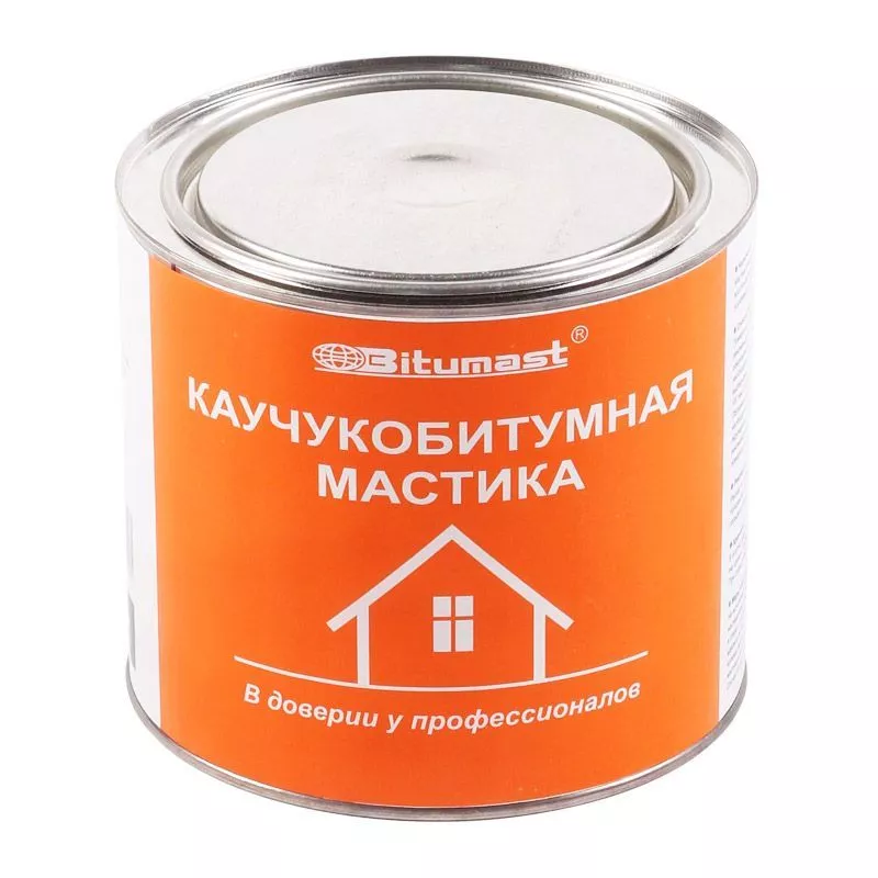 Мастика каучукобитумная Битумаст, металлическое ведро, 2 л Мастика каучукобитумная Битумаст, металлическое ведро, 2 л