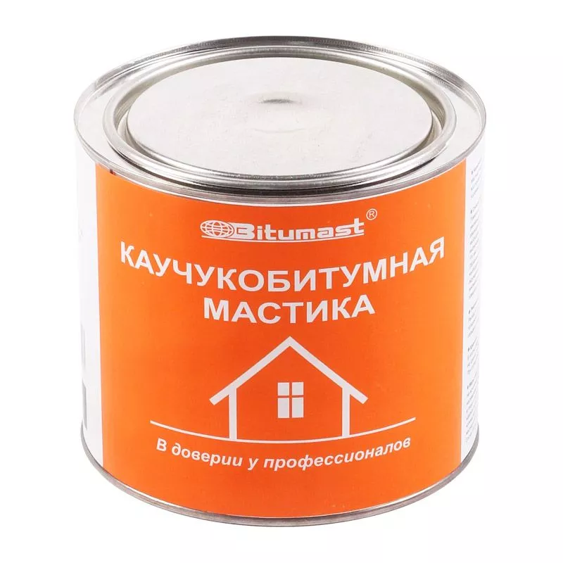 Мастика каучукобитумная Битумаст, металлическое ведро, 2 л Мастика каучукобитумная Битумаст, металлическое ведро, 2 л