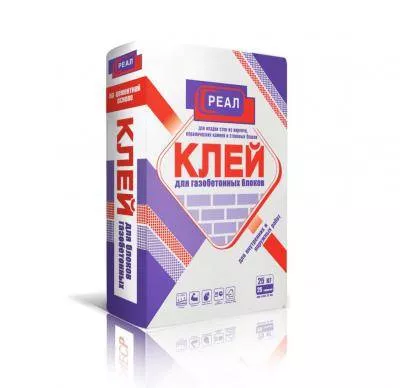 Клей для газобетона РЕАЛ (25кг) Клей для газобетона РЕАЛ (25кг)