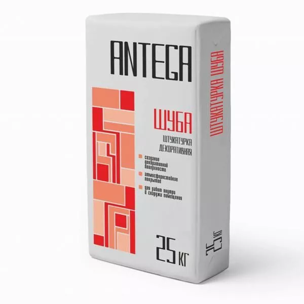 Штукатурка Декоративная"ANTEGA"  ШУБА фракция: 1 мм  25 кг. 
