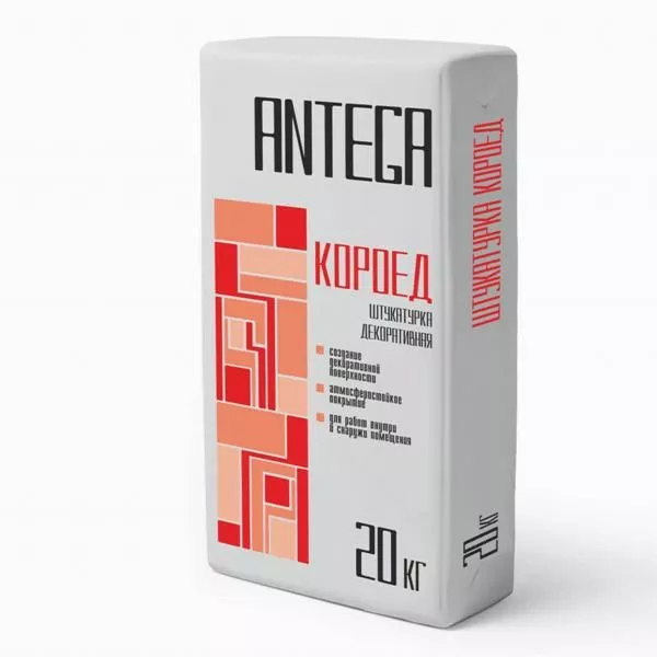 Штукатурка Декоративная "ANTEGA" КОРОЕД  фракция: 3 мм  20 кг. 