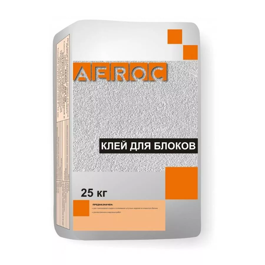 Клей для газобетона Аэрок (25кг) aeroc Фотография товара — Клей для газобетона Аэрок (25кг)