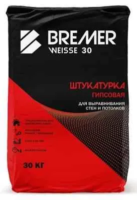 Штукатурка гипсовая Bremer Weisse 30 финишная Штукатурка гипсовая Bremer Weisse 30 финишная
