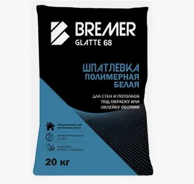 Шпатлевка цементная BREMER GLATTE 68 белая Шпатлевка цементная BREMER GLATTE 68 белая